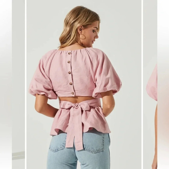 NWOT Astr The Cora cut out Top in pink / blush size M - Picture 5 of 12